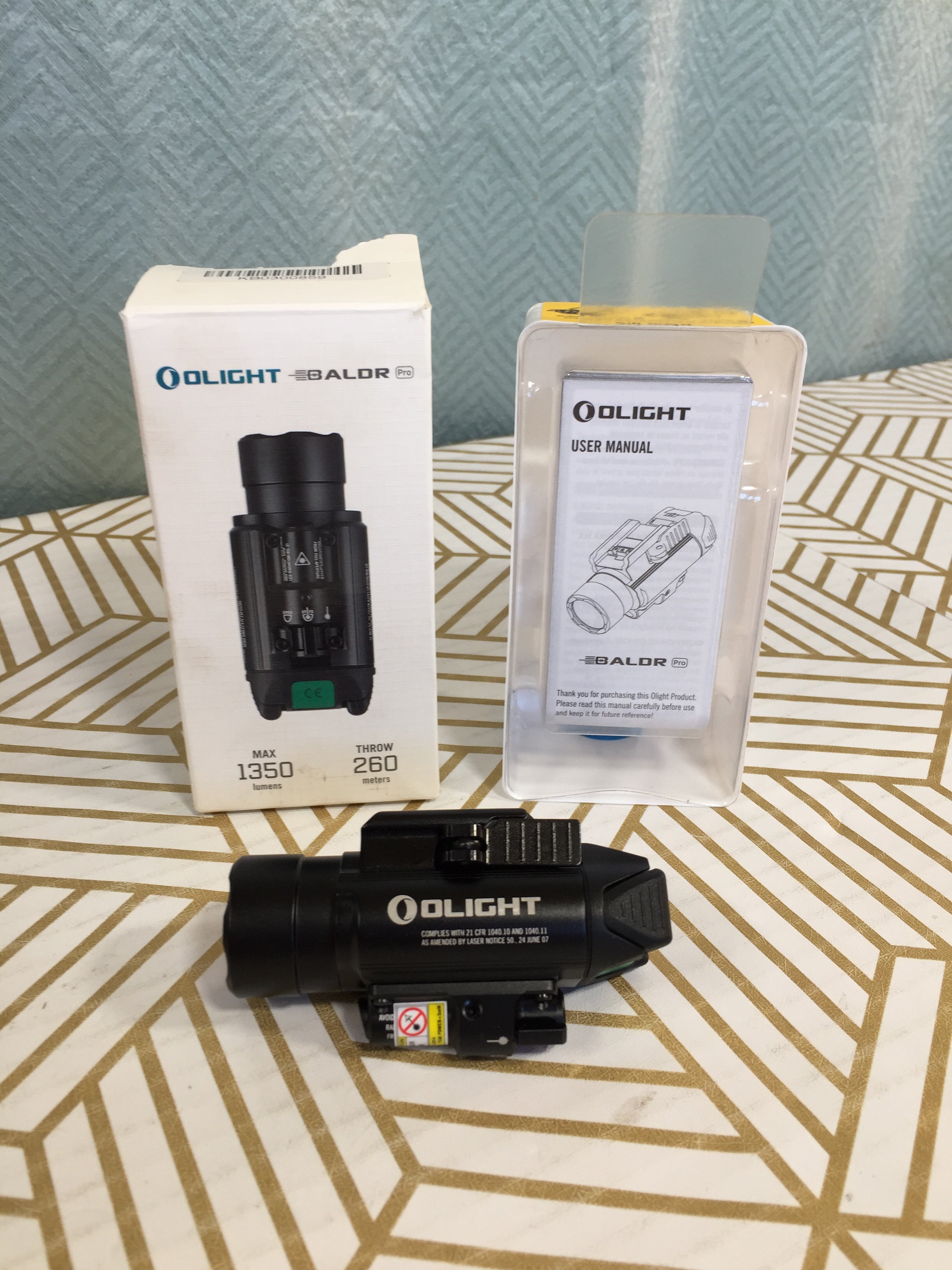 OLIGHT Baldr Pro 1350 Lumens Tactical Weaponlight with Green Light & White LED (7820382437614)